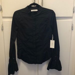 FRAME black blouse with flared sleeves